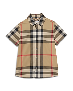 Burberry Kids' Vintage Check Cotton Shirt In Archive Beige