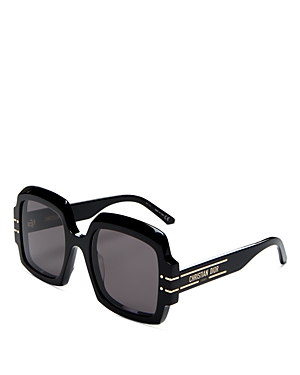 Dior Signature S1u 55mm Oversized Square Acetate Sunglasses In Black/gray