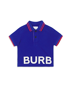 Burberry Baby Boy's Little Boy's Logo Stripe-trim Polo In Cobalt
