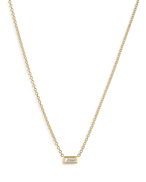 Zoe Lev 14K Yellow Gold Diamond Baguette Necklace, 18