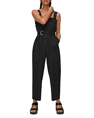 Whistles Frill Utility Belted Jumpsuit In Black