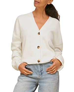 WHISTLES FRONT BUTTON PUFF SLEEVE CARDIGAN,32760