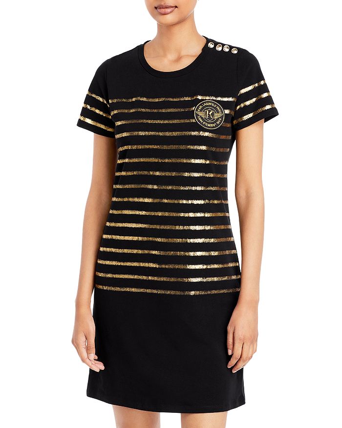 KARL LAGERFELD PARIS Striped T-Shirt Dress | Bloomingdale's