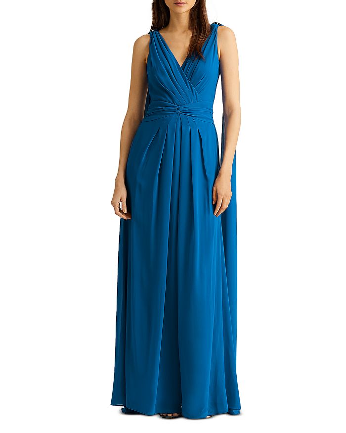 Ralph Lauren Pleated Chiffon Gown | Bloomingdale's