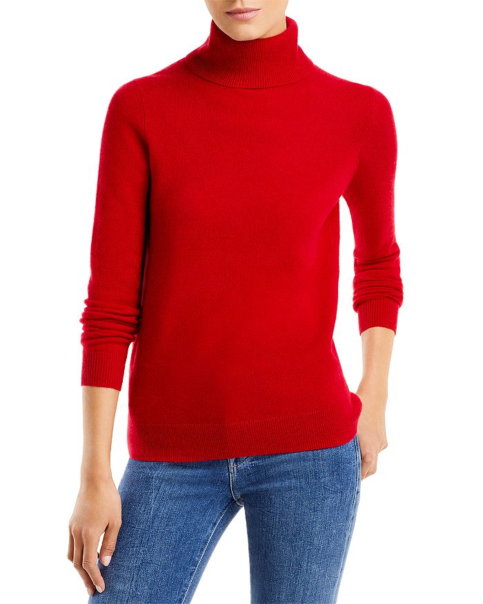 Private Label Womens Cashmere Turtleneck Sweater Red S
