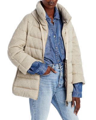 blue puffy coat