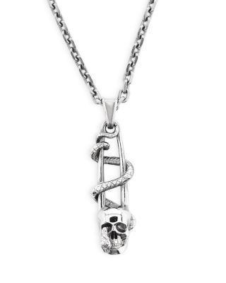 ネックレス・チョーカー alexander mcqueen SS25 SKULL NECKLACE (809456 J161N0926) Men's Skull Necklace in Silver | McQueen US