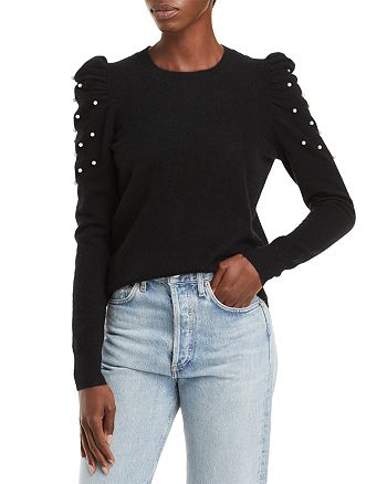 C by Bloomingdale's Cashmere C by Bloomingdale's Faux Pearl Puff Sleeve ...