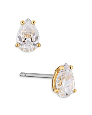 Nadri Modern Love Pear Shape Cubic Zirconia Stud Earrings In Gold