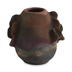 Global Views Ruffled Side Vase In Brown