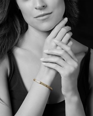 18K Yellow Gold Caviar Bracelet with Diamonds - Exclusive 