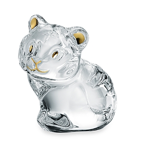Baccarat Minimals Tiger Figurine, Clear with 20K Gold