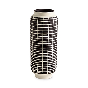 Global Views Graphic Cylinder Vase, Black/white In Black/white