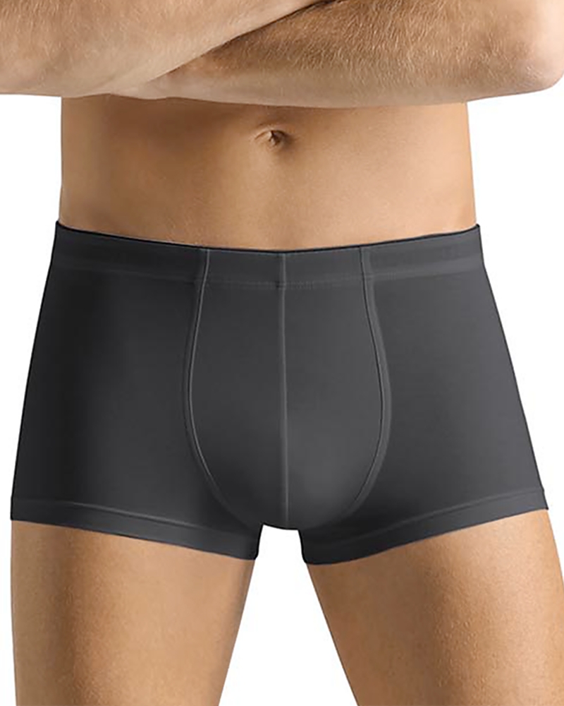 Hanro Cotton Superior Boxer Briefs In Coal Gray