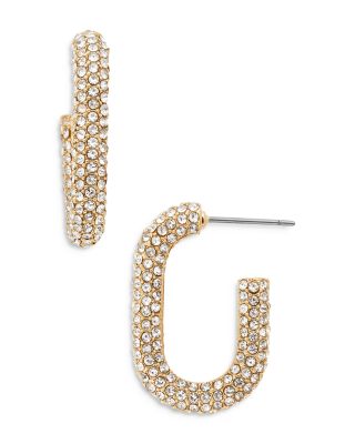 BAUBLEBAR - Sybil Pav&eacute; Oval Hoop Earrings in Gold Tone