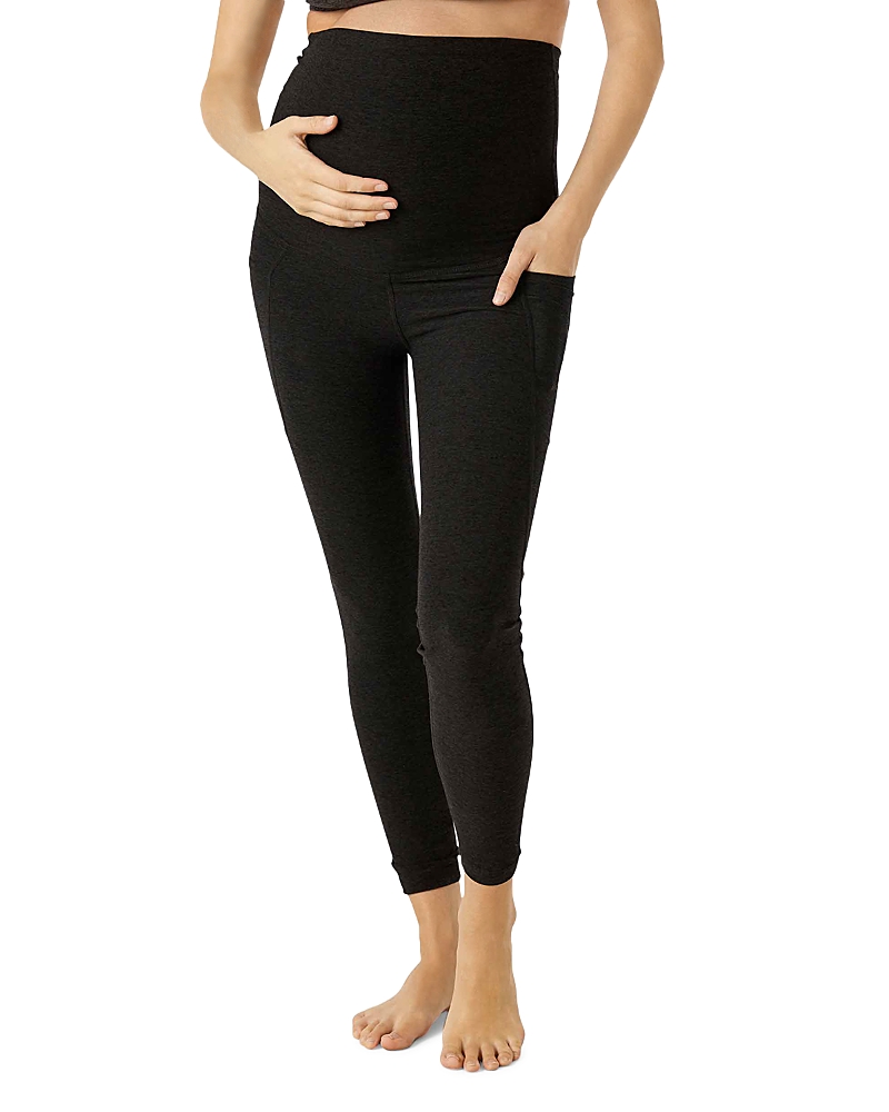 Beyond Yoga Spacedye Out Of Pocket High Waisted Midi Leggings In Darkest Night