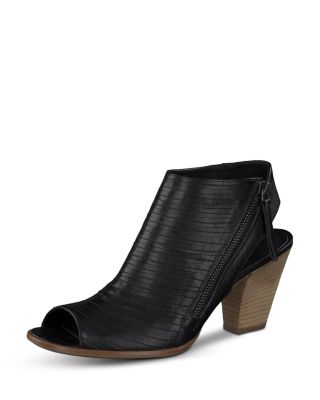 peep toe kitten heel booties