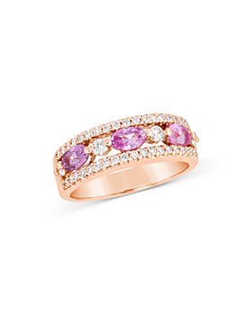 Bloomingdale's - Pink Sapphire & Diamond Band in 14K Rose Gold - 100% Exclusive