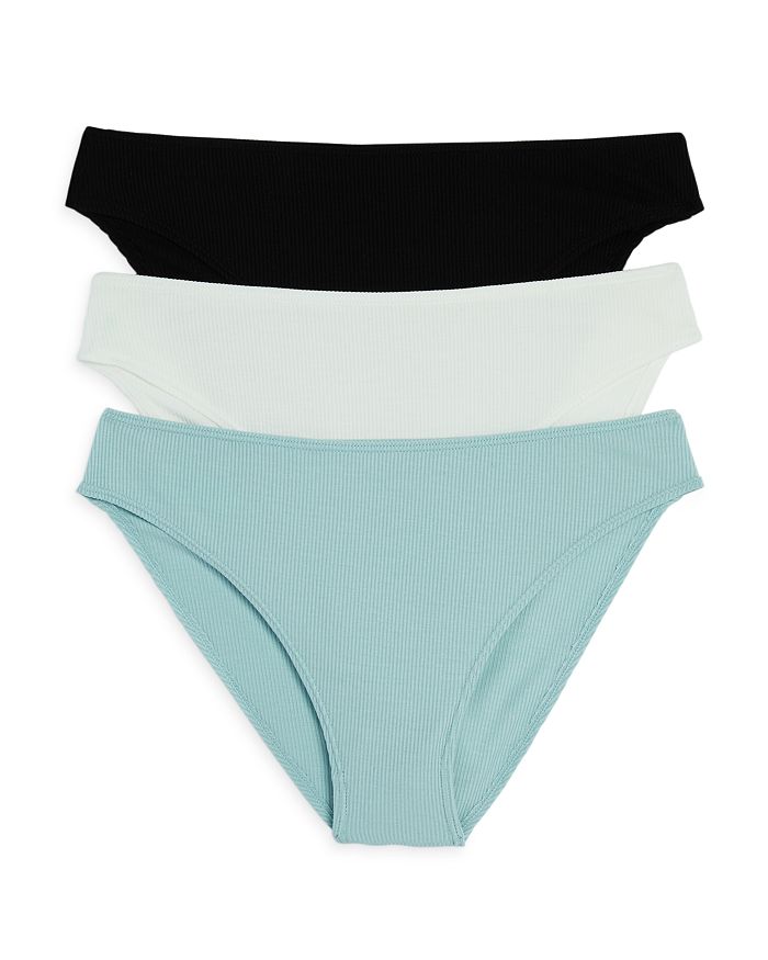 Set of 3 Linds Ribbed High-Cut Thongs Bloomingdales Women Clothing Underwear Briefs Thongs 