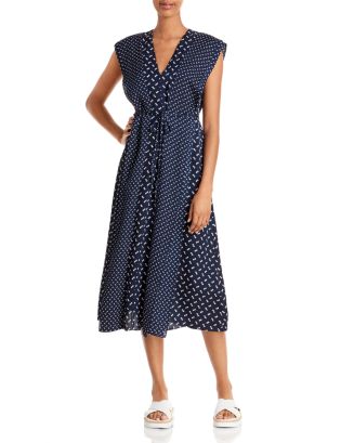 Theory Micro Link Silk Georgette Overlay Dress | Bloomingdale's