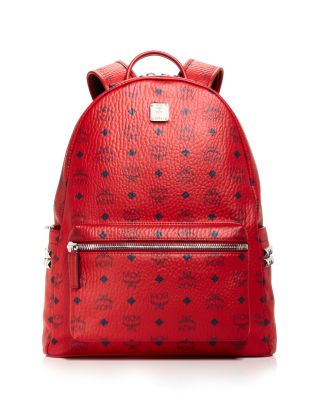 all red mcm backpack