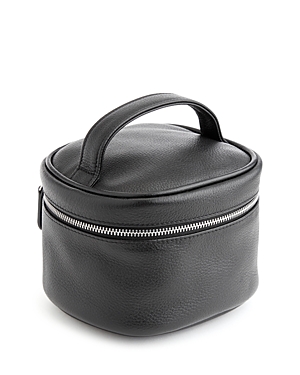 Royce New York Compact Leather Cosmetic Bag In Black