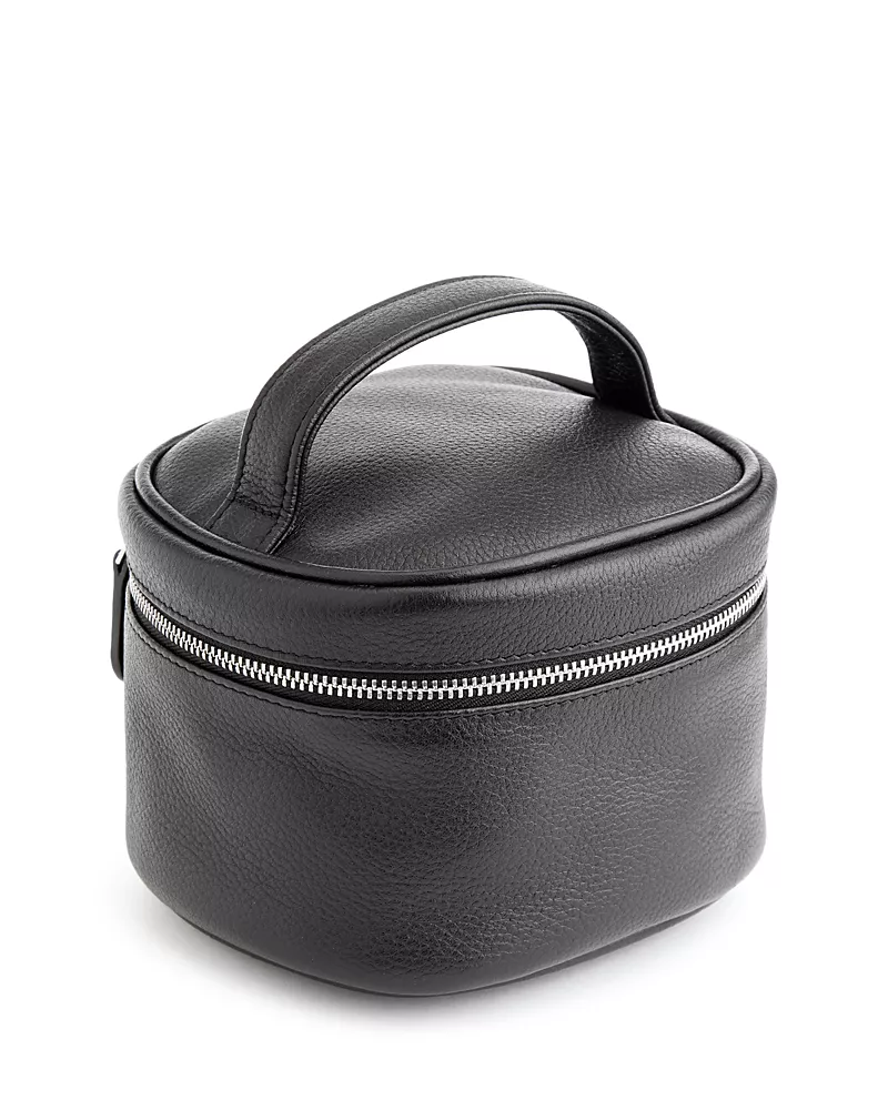 Royce New York Compact Leather Cosmetic Bag
