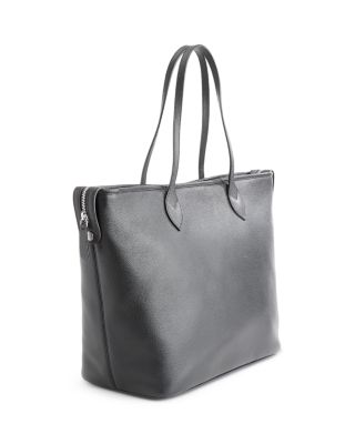 Pebble Grain Leather Wide Tote