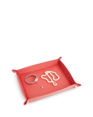 Large Leather Catchall Valet Tray