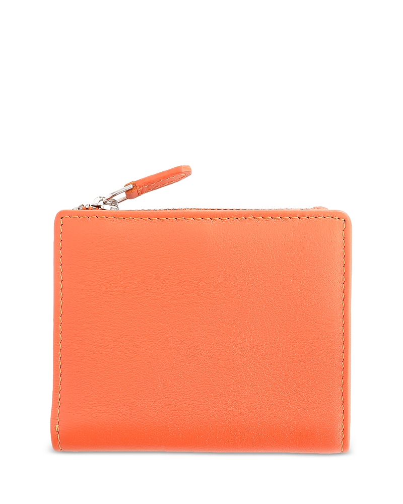 Royce New York Rfid-blocking Slim Bi-fold Leather Wallet In Orange/navy Blue
