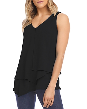 Shop Karen Kane Layered Tank Top In Black