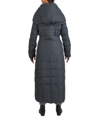 cole haan hooded down maxi puffer coat