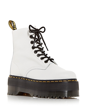 Dr. Martens' Women's 1460 Pascal Max Platform Combat Boots In Optical White