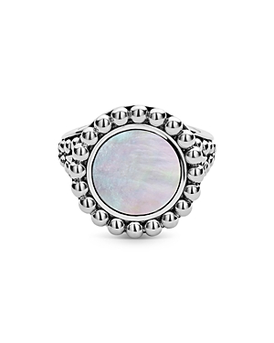 LAGOS STERLING SILVER MAYA MOTHER OF PEARL RING,02-80609-WZ7