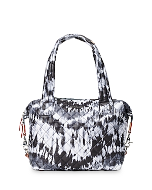 Mz Wallace Medium Sutton Metro Wave Tie-dye Shoulder Bag In Wave Tie Dye/silver