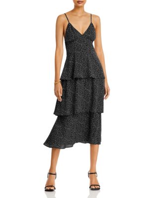 knee length dresses for ladies Wholesale Black Floral Dress main image 1