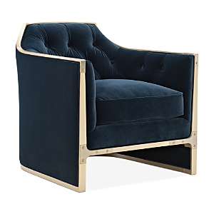 Caracole Cat's Meow Accent Chair In Navy Blue