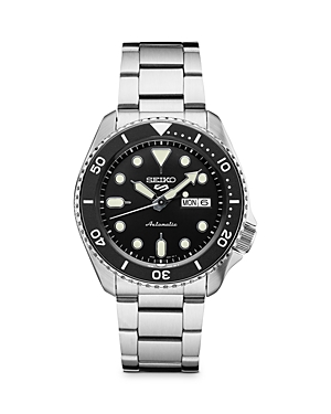 Seiko Watch Seiko 5 Automatic Sports Watch, 42.5mm In Black/silver