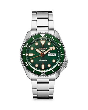 Seiko Watch Seiko 5 Automatic Sports Watch, 42.5mm In Green/silver