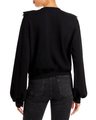 black ruffle sweatshirt