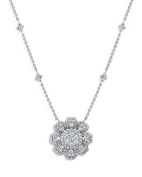 Bloomingdale's - Diamond Flower Necklace in 14K White Gold, 1.50 ct. t.w. - 100% Exclusive