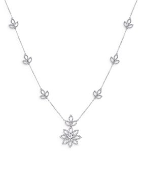 Bloomingdale's - Diamond Flower Statement Necklace in 14K White Gold, 1.50 ct. t.w. - 100% Exclusive