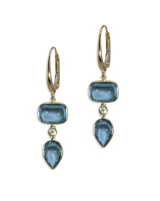 Bloomingdale's Fine Collection London Blue Topaz & Diamond Drop Earrings in 14K Yellow Gold - Exclusive