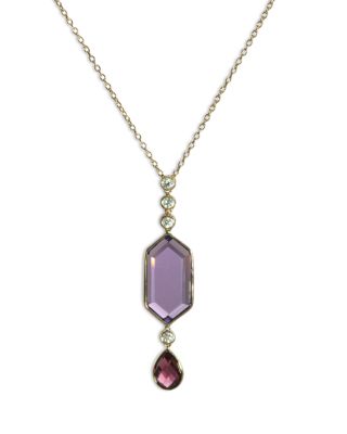 Bloomingdale's Fine Collection Amethyst, Rhodolite & Diamond Pendant Necklace in 14K Yellow Gold, 17 - Exclusive