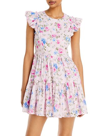 AQUA Rose Eyelet Mini Dress - 100% Exclusive | Bloomingdale's
