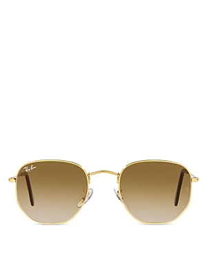 Ray Ban Ray-ban Unisex Irregular Sunglasses, 51mm In Gold/brown