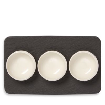 New Moon Dip Bowl & Tray, Set of 4