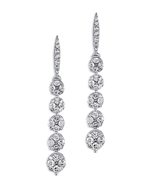 Bloomingdale's Diamond Cluster Linear Earrings in 14K White Gold, 1.0 ct. t.w. - 100% Exclusive