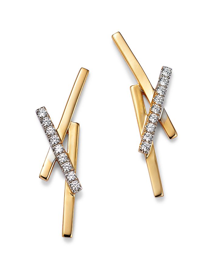 Bloomingdale's Diamond X Earrings in 14K Yellow Gold, 0.25 ct. t.w