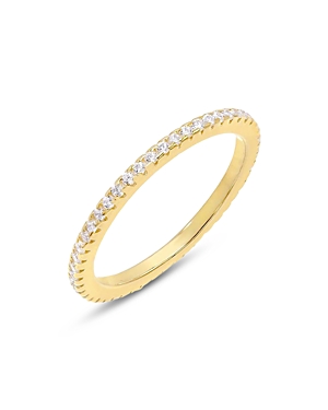Shop Adinas Jewels Cubic Zirconia Thin Band Ring In Gold